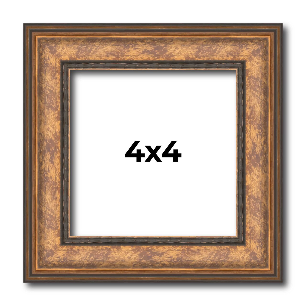 Square Slim Profile Gold Picture Frame - UV Acrylic, Foam Board Backing, Hanging Hardware